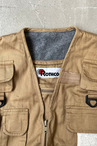 90'S FISHING VEST / BEIGE [SIZE: S USED]