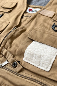 90'S FISHING VEST / BEIGE [SIZE: S USED]