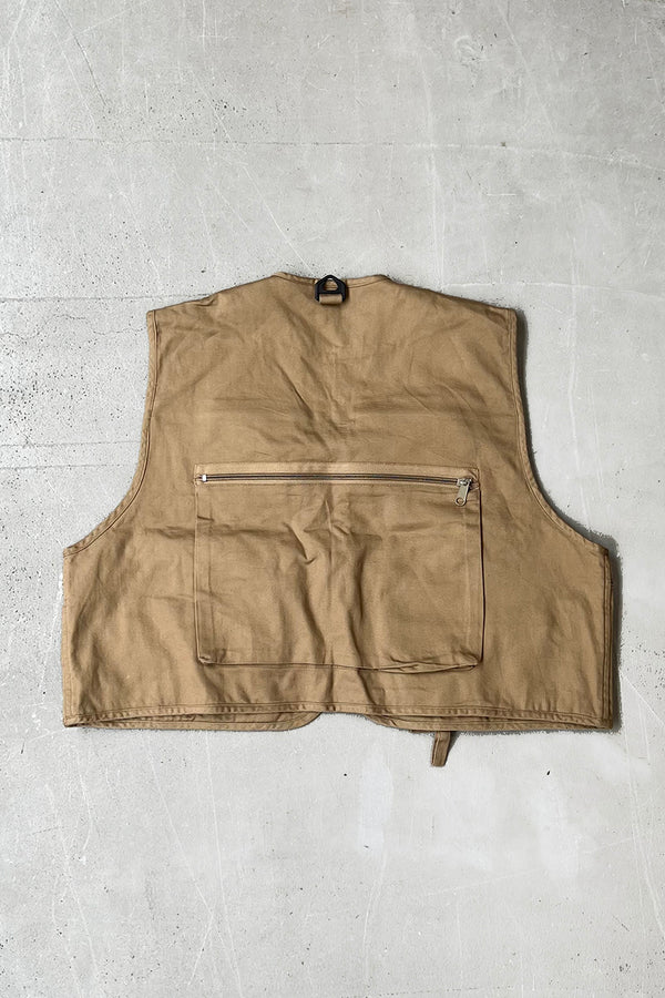 90'S FISHING VEST / BEIGE [SIZE: S USED]