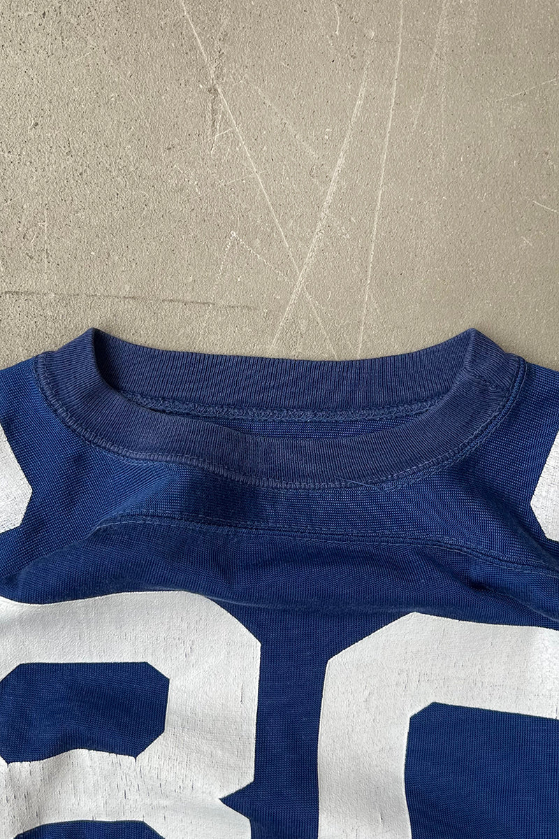 MADE IN USA 70-80'S HOCKEY GAME SHIRT / BLUE [SIZE: 40 USED]