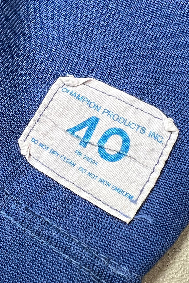 MADE IN USA 70-80'S HOCKEY GAME SHIRT / BLUE [SIZE: 40 USED]