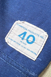 MADE IN USA 70-80'S HOCKEY GAME SHIRT  / BLUE [SIZE: 40 USED]