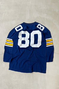 MADE IN USA 70-80'S HOCKEY GAME SHIRT  / BLUE [SIZE: 40 USED]