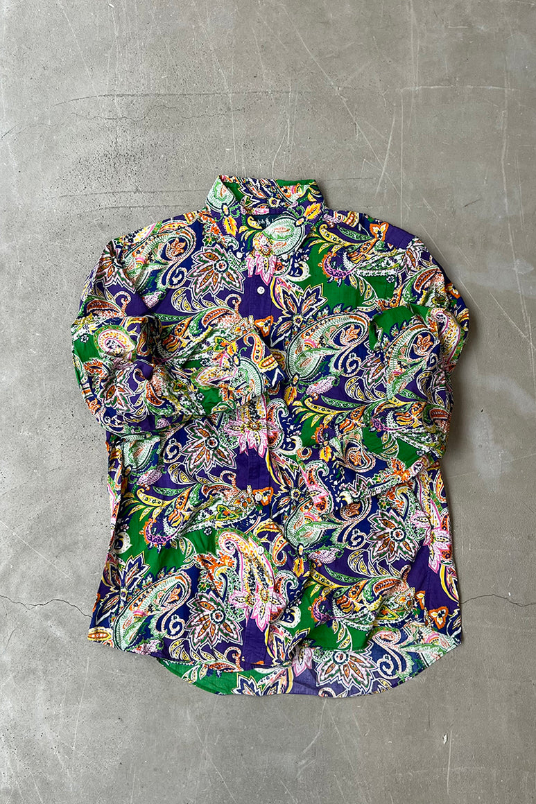 90'S CUSTOM FIT L/S PAISLEY PATTERN SHIRT / MULTI [SIZE: L USED]