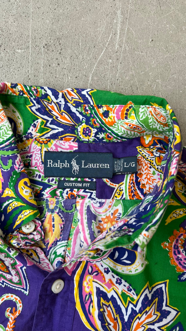 90'S CUSTOM FIT L/S PAISLEY PATTERN SHIRT / MULTI [SIZE: L USED]