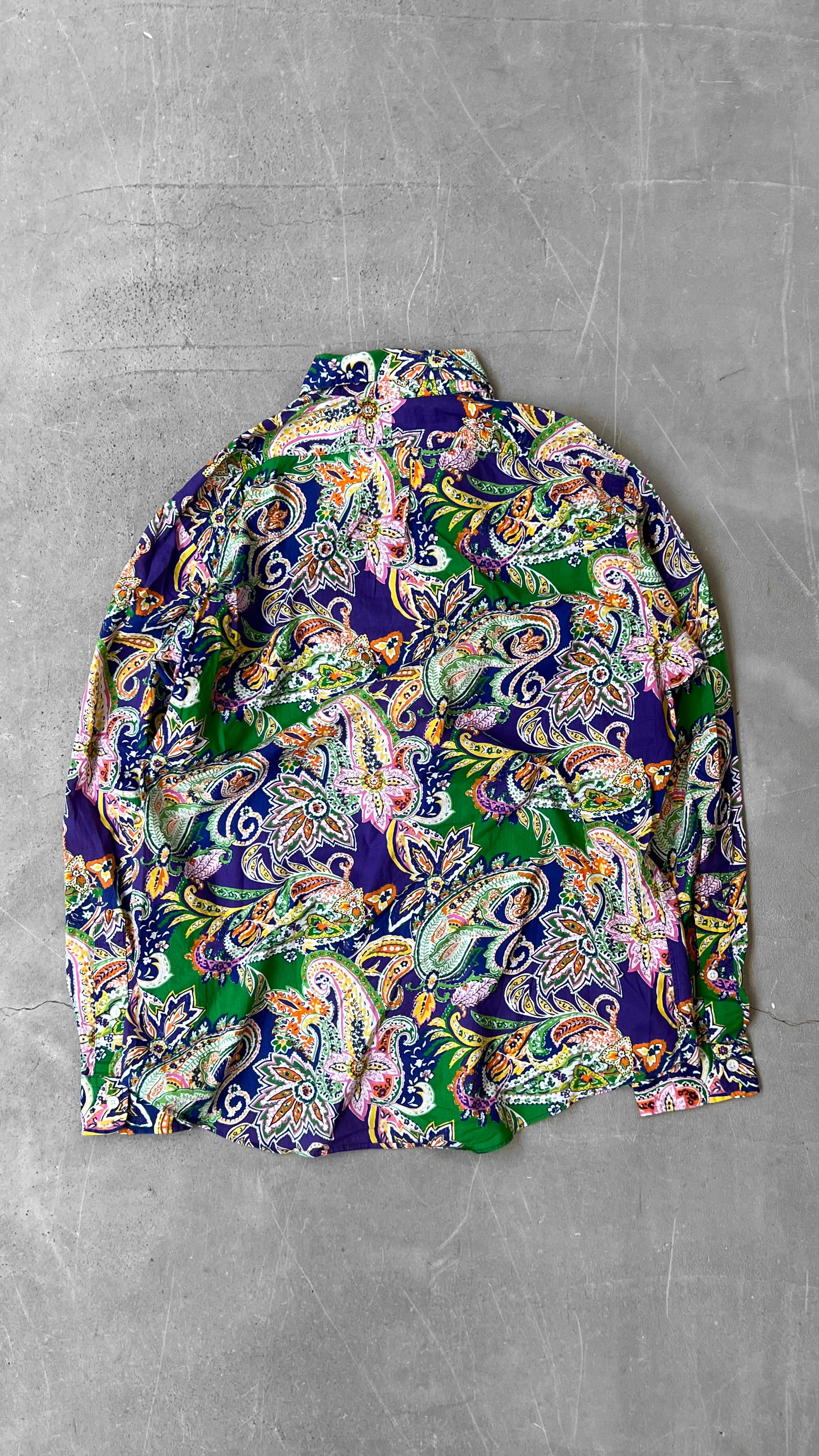 90'S CUSTOM FIT L/S PAISLEY PATTERN SHIRT / MULTI [SIZE: L USED]