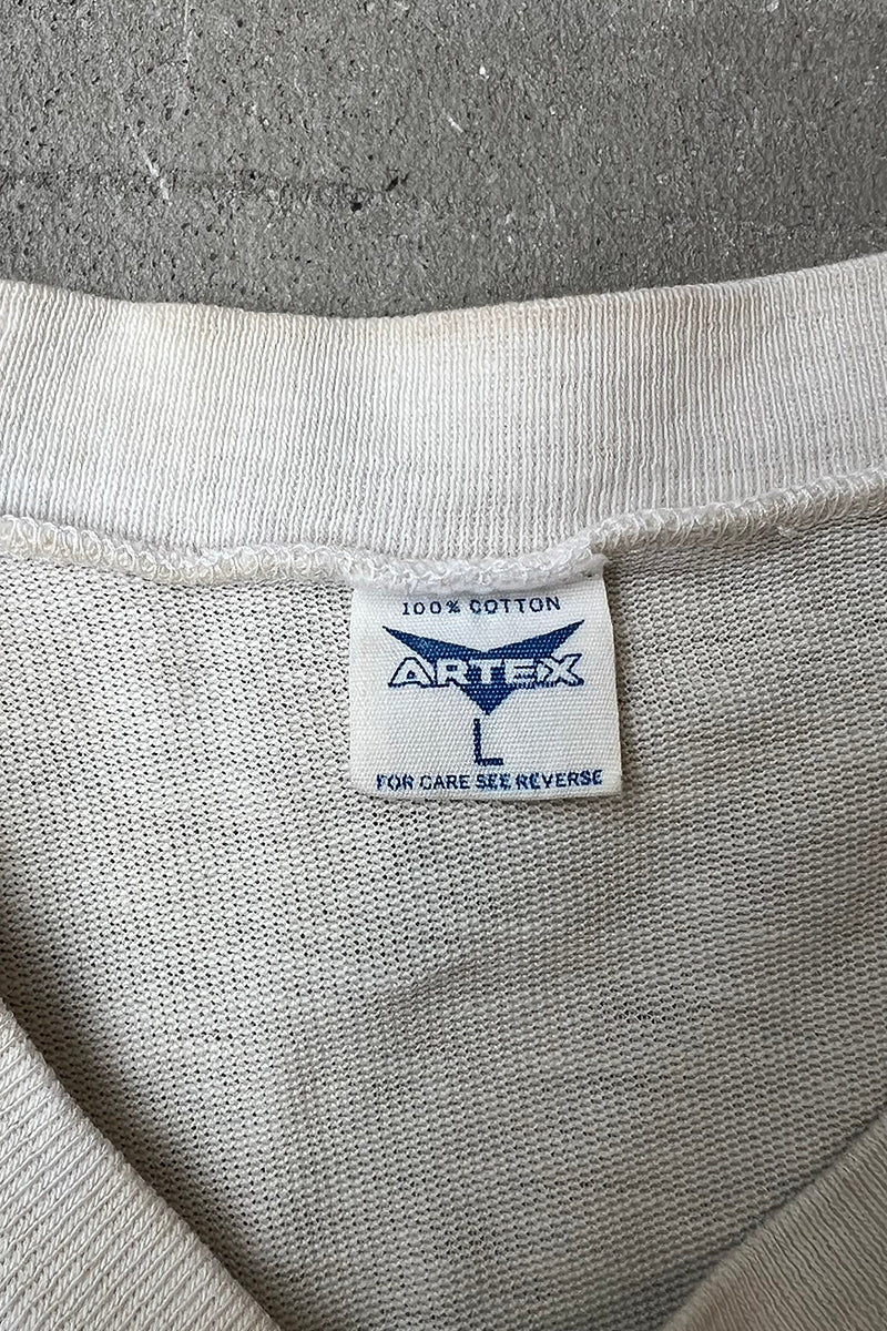 70s Long Sleeve CENTRAL MICHIGAN RUGBY T-SHIRT / WHITE [SIZE: L USED]