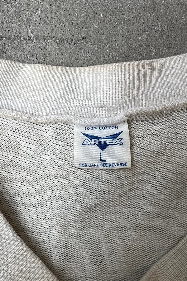 70s Long Sleeve CENTRAL MICHIGAN RUGBY T-SHIRT / WHITE [SIZE: L USED]