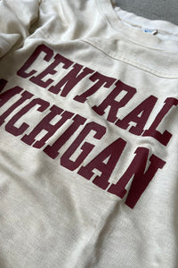 70'S L/S CENTRAL MICHIGAN RUGBY T-SHIRT / WHITE [SIZE: L USED]