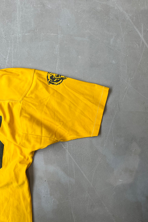 MADE IN USA 80'S V-NECK RUGBY SHIRT / YELLOW [SIZE: M USED]