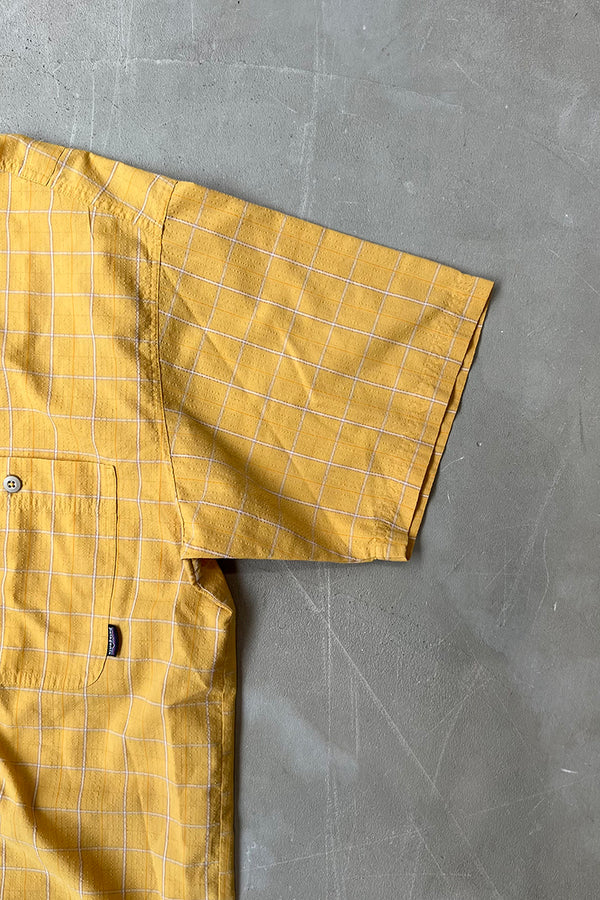 Y2K 03'S S/S CHECK SHIRT / YELLOW [SIZE: L USED]