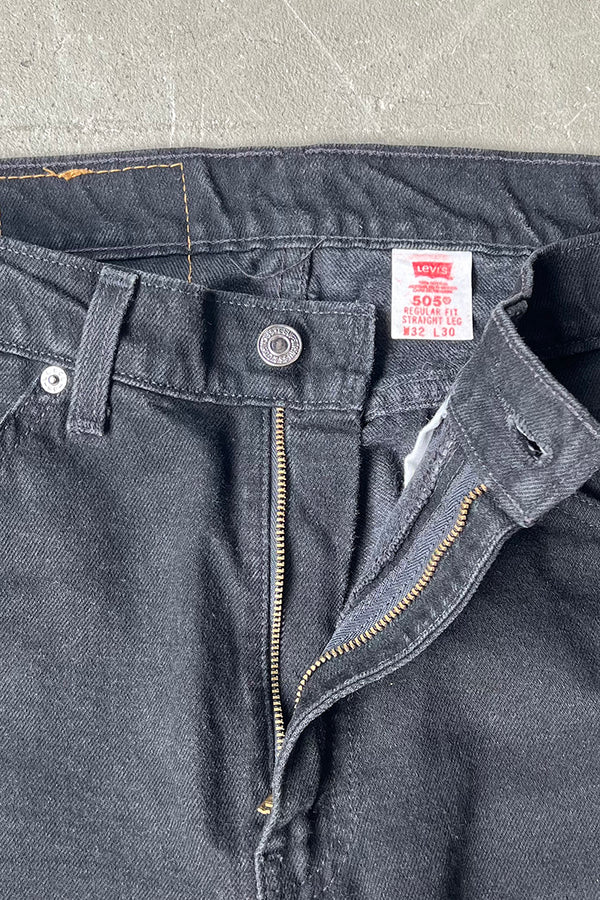 MADE IN MEXICO 97'S ORANGE TAB 505 DENIM PANTS / SULFUR BLACK [SIZE: 32 USED]