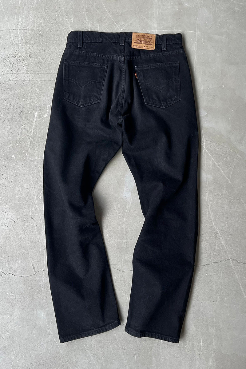 MADE IN MEXICO 97'S ORANGE TAB 505 DENIM PANTS / SULFUR BLACK [SIZE: 32 USED]