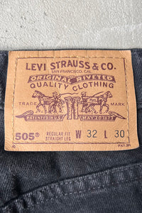 MADE IN MEXICO 97'S ORANGE TAB 505 DENIM PANTS / SULFUR BLACK [SIZE: 32 USED]