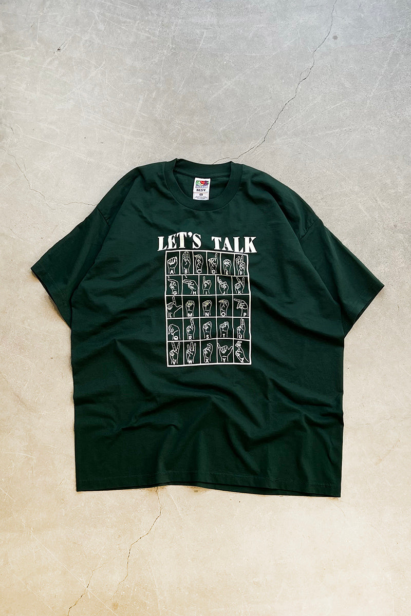 90'S LET'S TALK T-SHIRT / GREEN [SIZE: XL USED]
