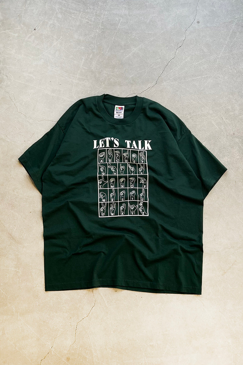 90'S LET'S TALK T-SHIRT / GREEN [SIZE: XL USED]