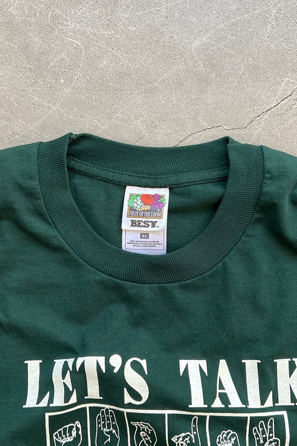 90'S LET'S TALK T-SHIRT / GREEN [SIZE: XL USED]
