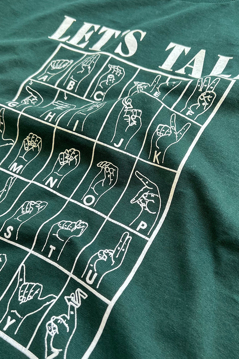 90'S LET'S TALK T-SHIRT / GREEN [SIZE: XL USED]