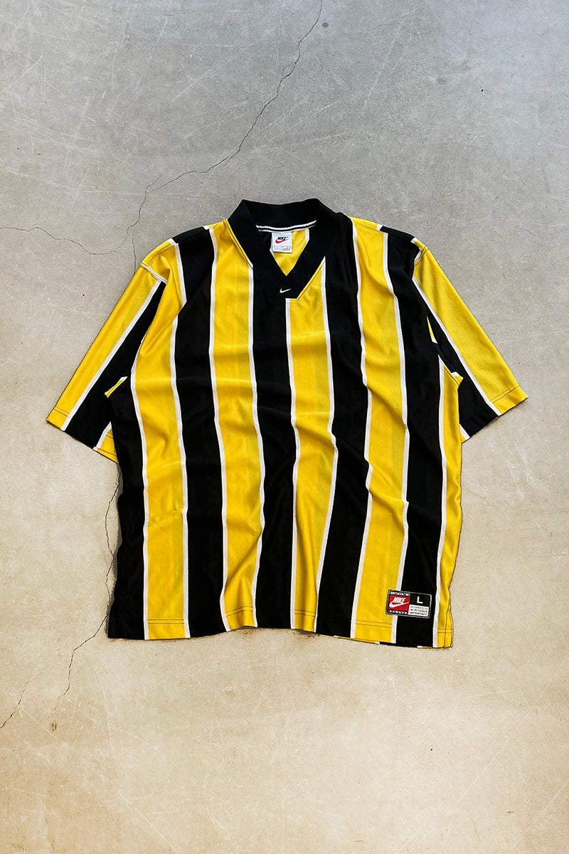 90'S STRIPE GAME SHIRT / YELLOW [SIZE: L USED]