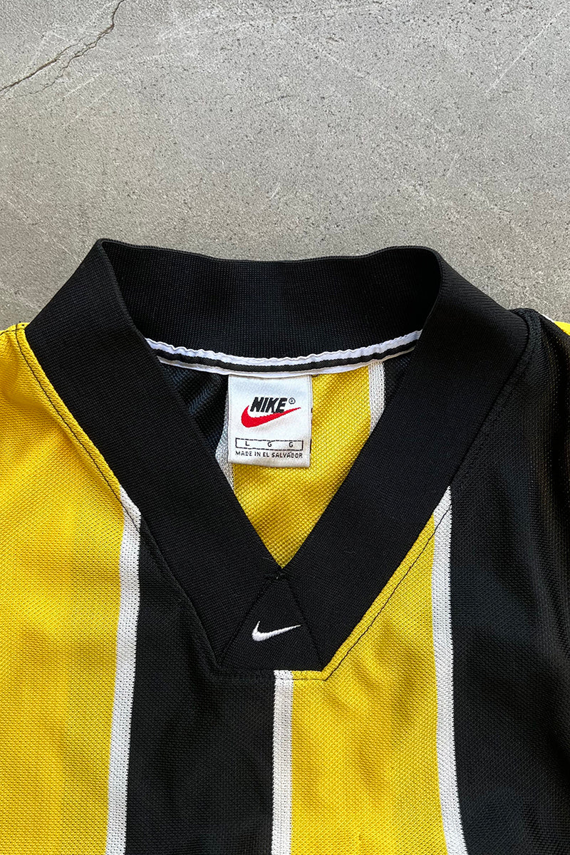 90'S STRIPE GAME SHIRT / YELLOW [SIZE: L USED]