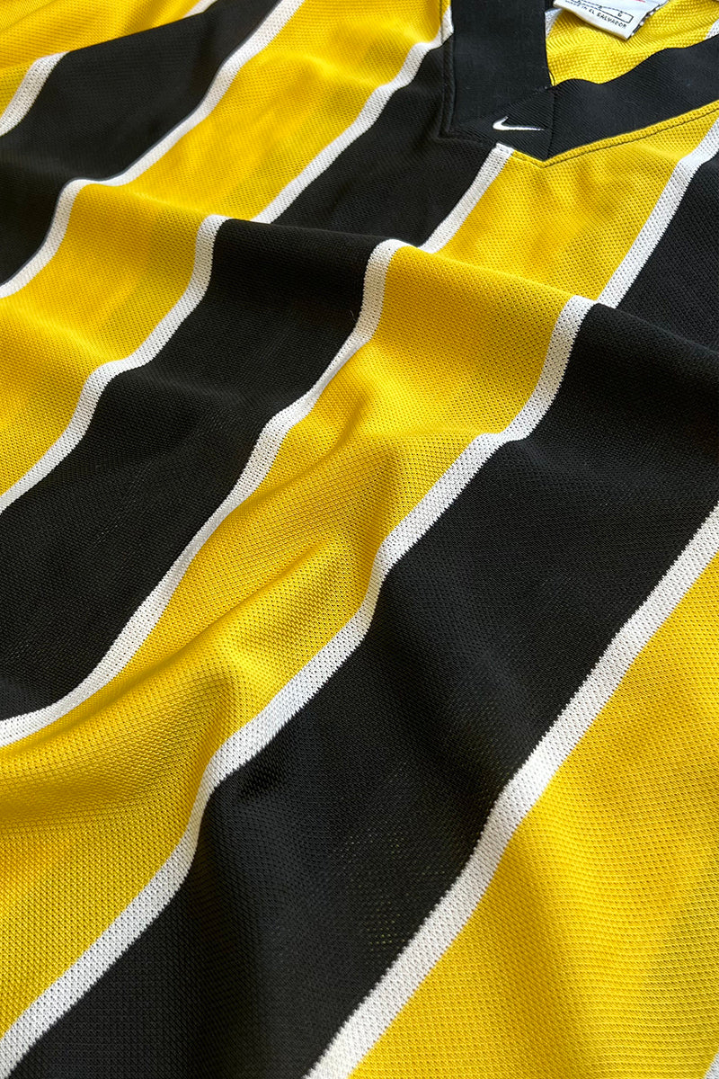 90'S STRIPE GAME SHIRT / YELLOW [SIZE: L USED]