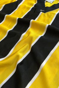 90'S STRIPE GAME SHIRT / YELLOW [SIZE: L USED]