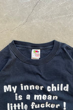 画像をギャラリービューアに読み込む, Y2K EARLY 00&#39;S MY INNER CHILD MESSAGE T-SHIRT / BLACK [SIZE: L USED]
