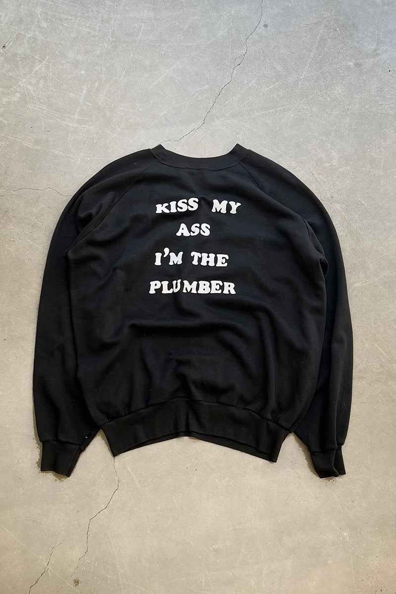 MADE IN USA 90'S KISS MY ASS MESSAGE SWEATSHIRT / BLACK [SIZE: XL USED]