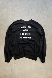 MADE IN USA 90'S KISS MY ASS MESSAGE SWEATSHIRT / BLACK [SIZE: XL USED]