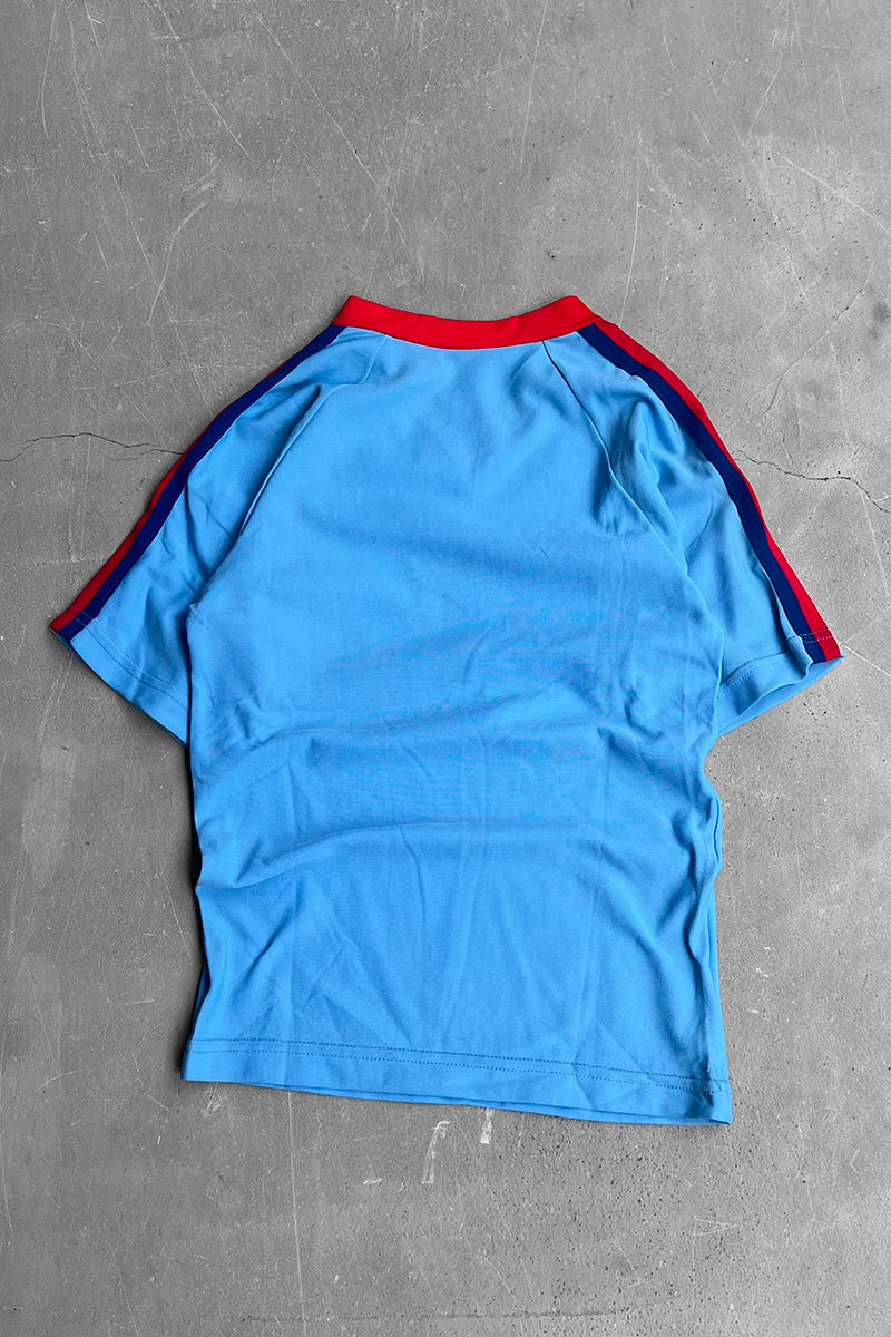 MADE IN USA 80'S V-NECK EXPOS BASEBALL GAME SHIRT / LIGHT BLUE [SIZE: S USED]