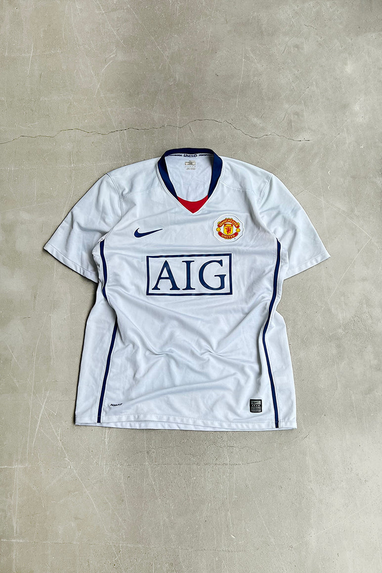 Y2K 07-08'S MANCHESTER UNITED NGUYEN FOOTBALL GAME SHIRT / WHITE [SIZE: M USED]