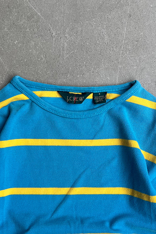 90'S BORDER T-SHIRT / LIGHT BLUE [SIZE: S USED]