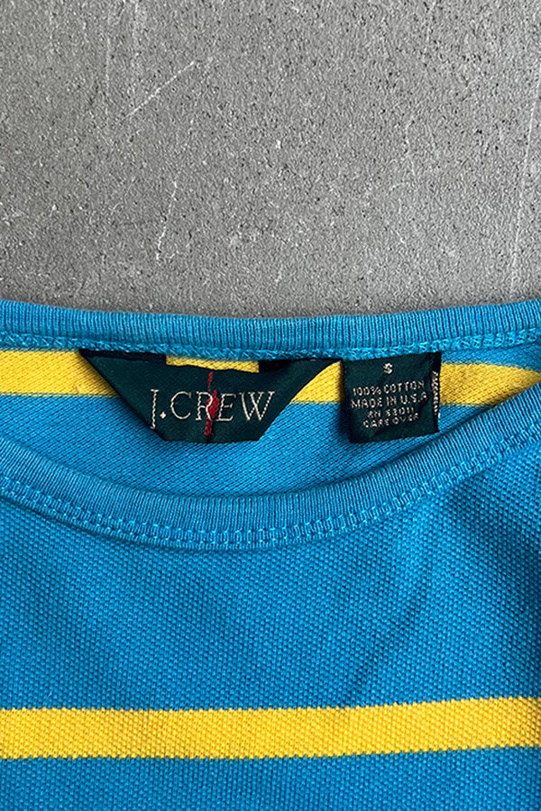 90'S BORDER T-SHIRT / LIGHT BLUE [SIZE: S USED]