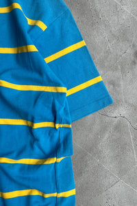 90'S BORDER T-SHIRT  / LIGHT BLUE [SIZE: S USED]