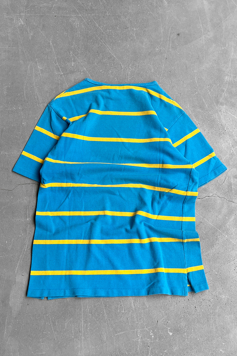 90'S BORDER T-SHIRT / LIGHT BLUE [SIZE: S USED]