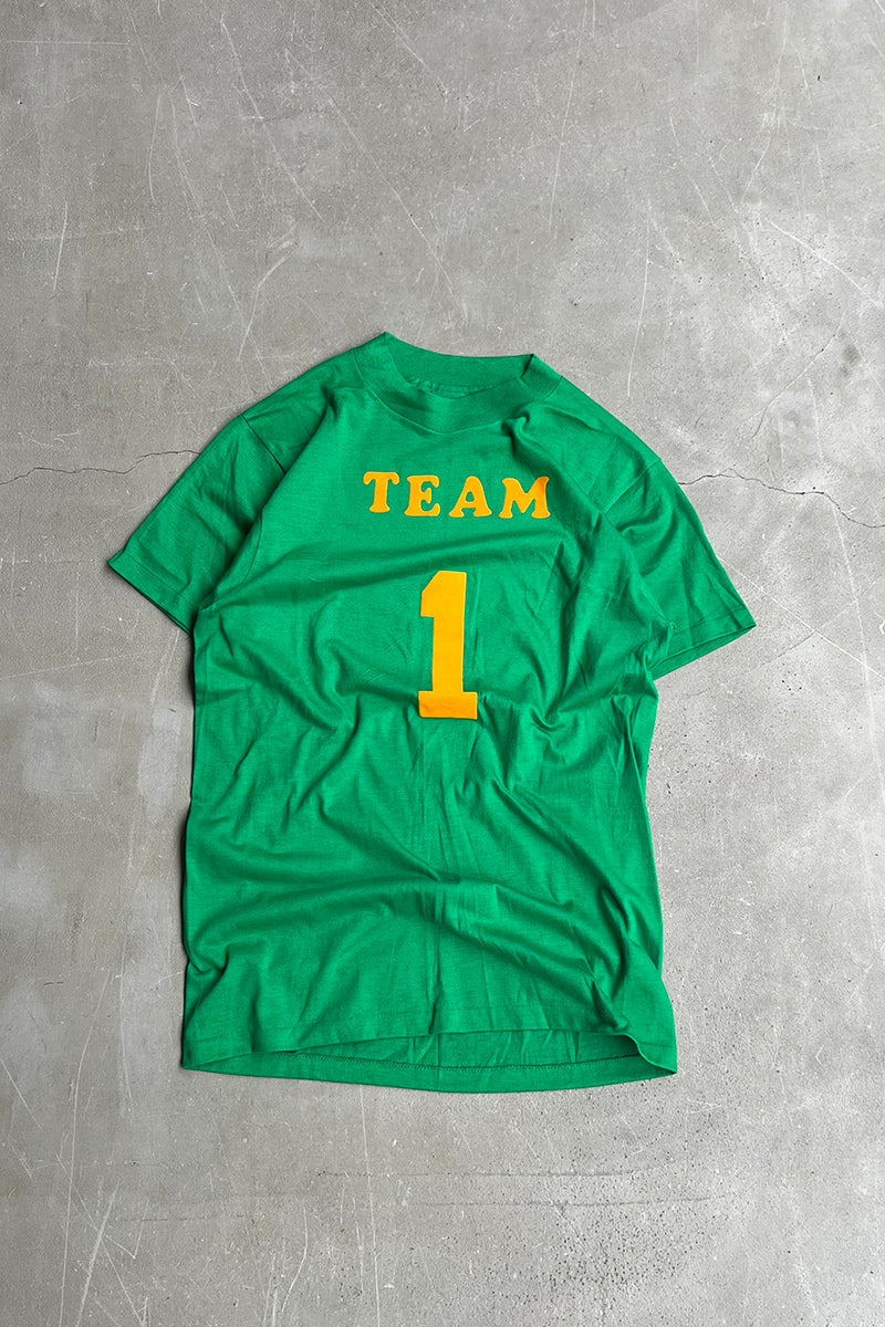 MADE IN USA 80'S TEAM 1 T-SHIRT / GREEN [SIZE: M DEADSTOCK/NOS]