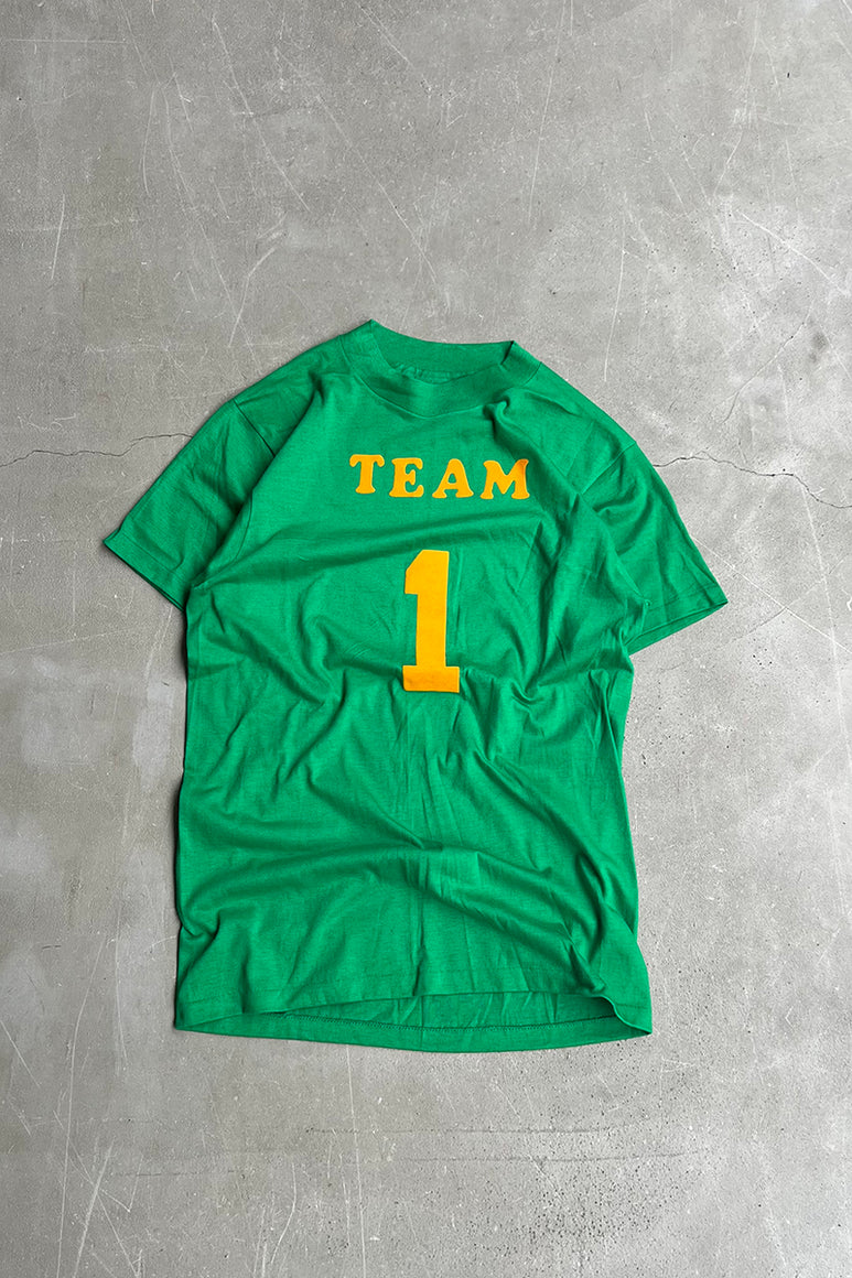 MADE IN USA 80'S TEAM 1 T-SHIRT / GREEN [SIZE: M DEADSTOCK/NOS]