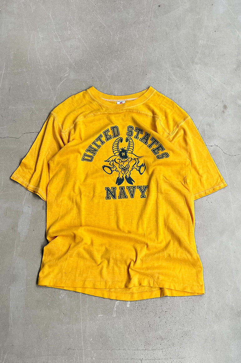 MADE IN USA 80'S RUGBY T-SHIRT / YELLOW [SIZE: L USED]