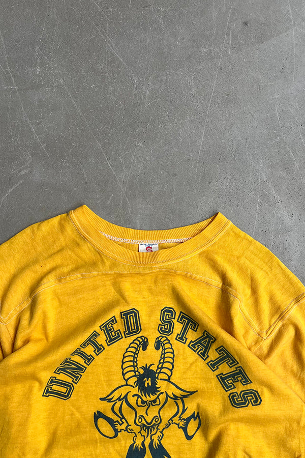 MADE IN USA 80'S RUGBY T-SHIRT / YELLOW [SIZE: L USED]