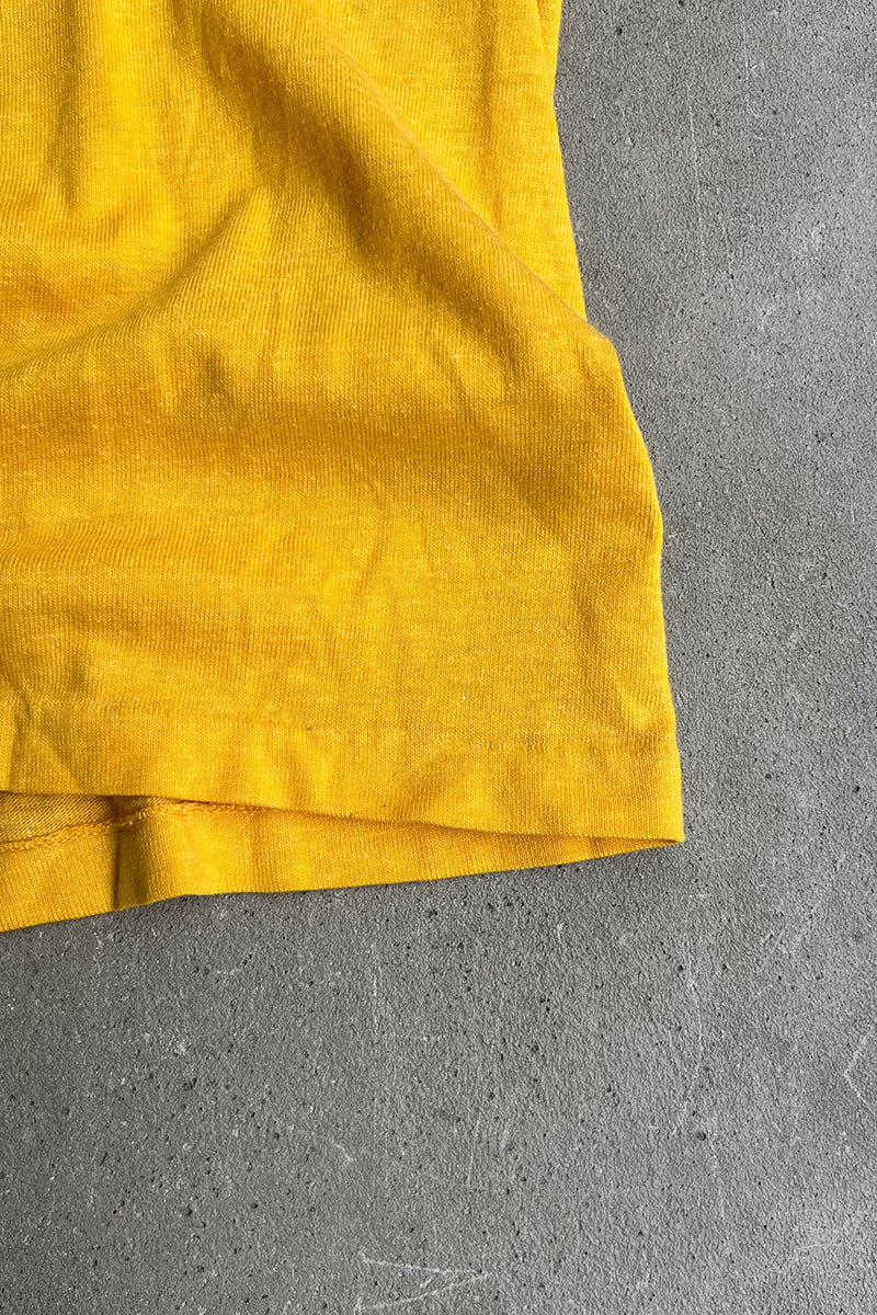 MADE IN USA 80'S RUGBY T-SHIRT / YELLOW [SIZE: L USED]