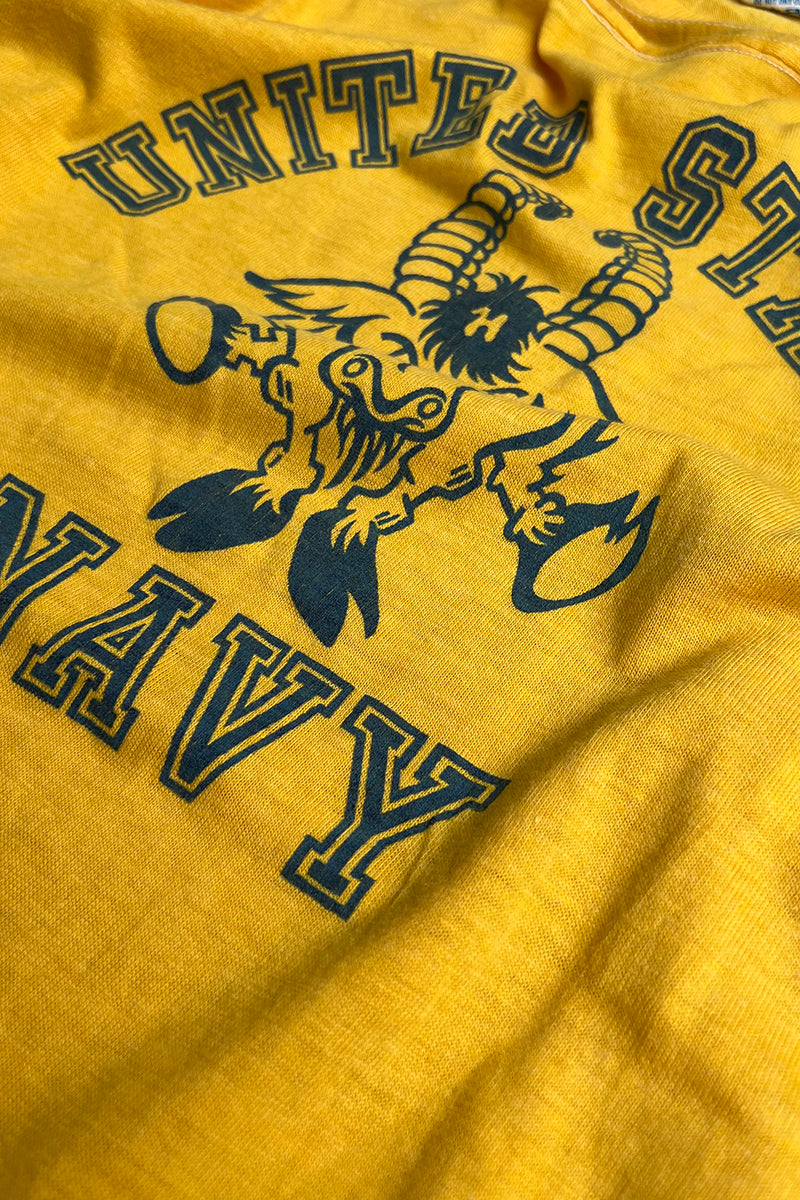 MADE IN USA 80'S RUGBY T-SHIRT / YELLOW [SIZE: L USED]