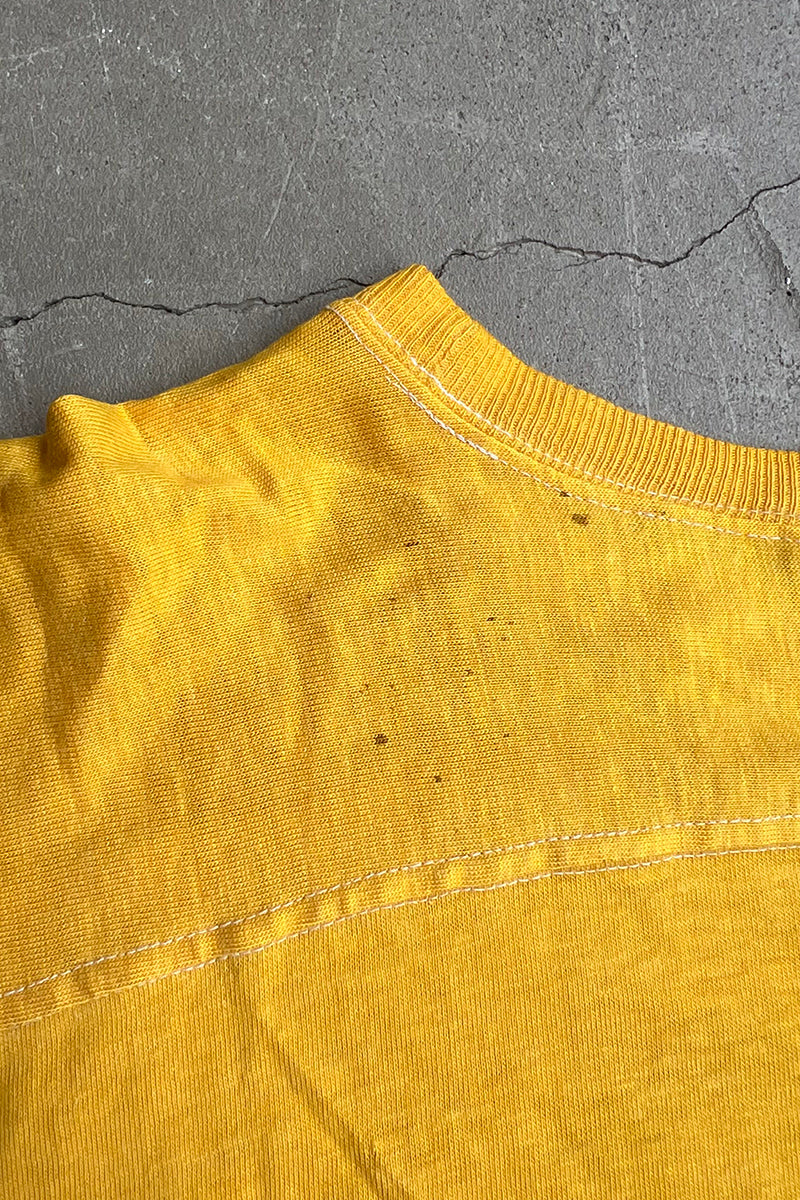 MADE IN USA 80'S RUGBY T-SHIRT / YELLOW [SIZE: L USED]