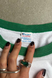 MADE IN USA 80'S RINGER T-SHIRT / WHITE [SIZE: XL USED]