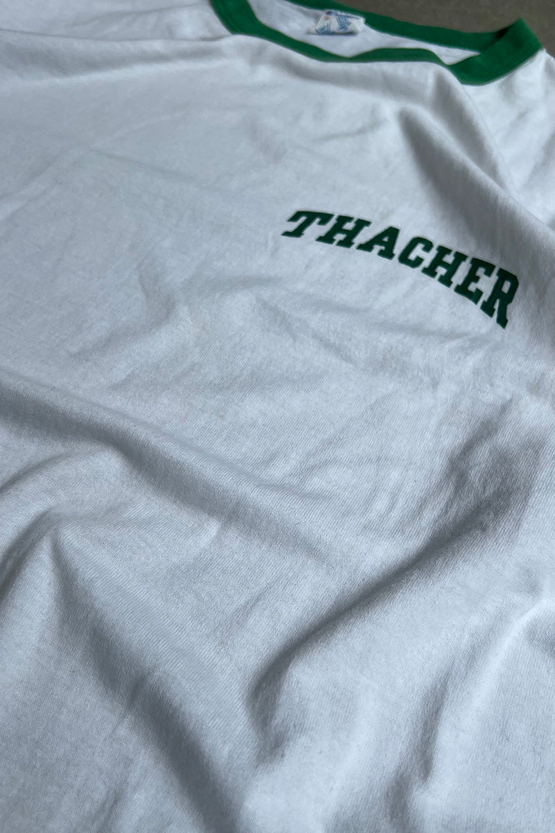 MADE IN USA 80'S RINGER T-SHIRT / WHITE [SIZE: XL USED]
