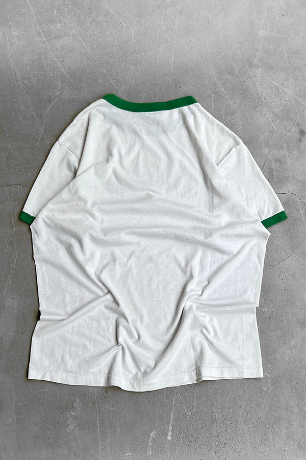 MADE IN USA 80'S RINGER T-SHIRT / WHITE [SIZE: XL USED]
