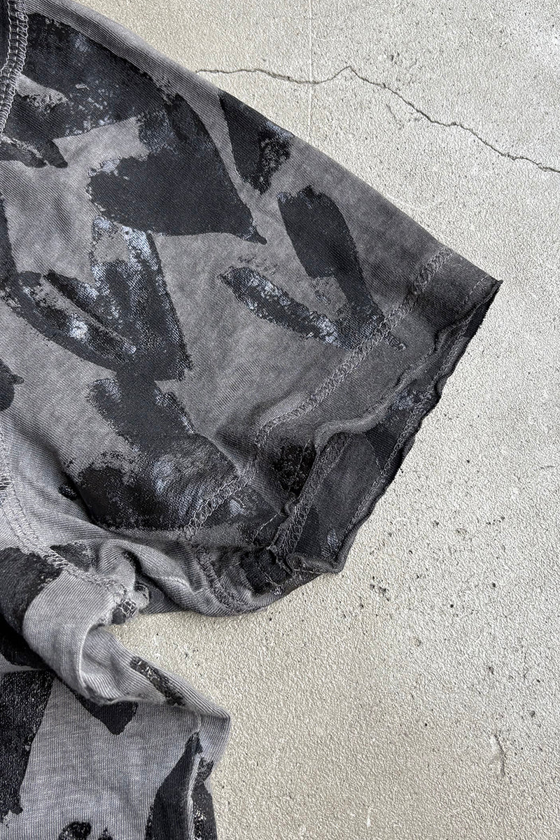 PATTERN PRINT T-SHIRT / BLACK [SIZE: S USED]