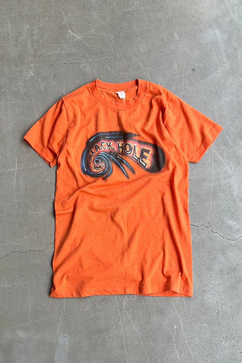 79'S WALT DISNEY THE BRACK HOLE MOVIE T-SHIRT / ORANGE [SIZE: S USED]