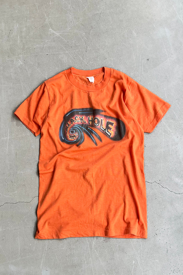 79'S WALT DISNEY THE BRACK HOLE MOVIE T-SHIRT / ORANGE [SIZE: S USED]