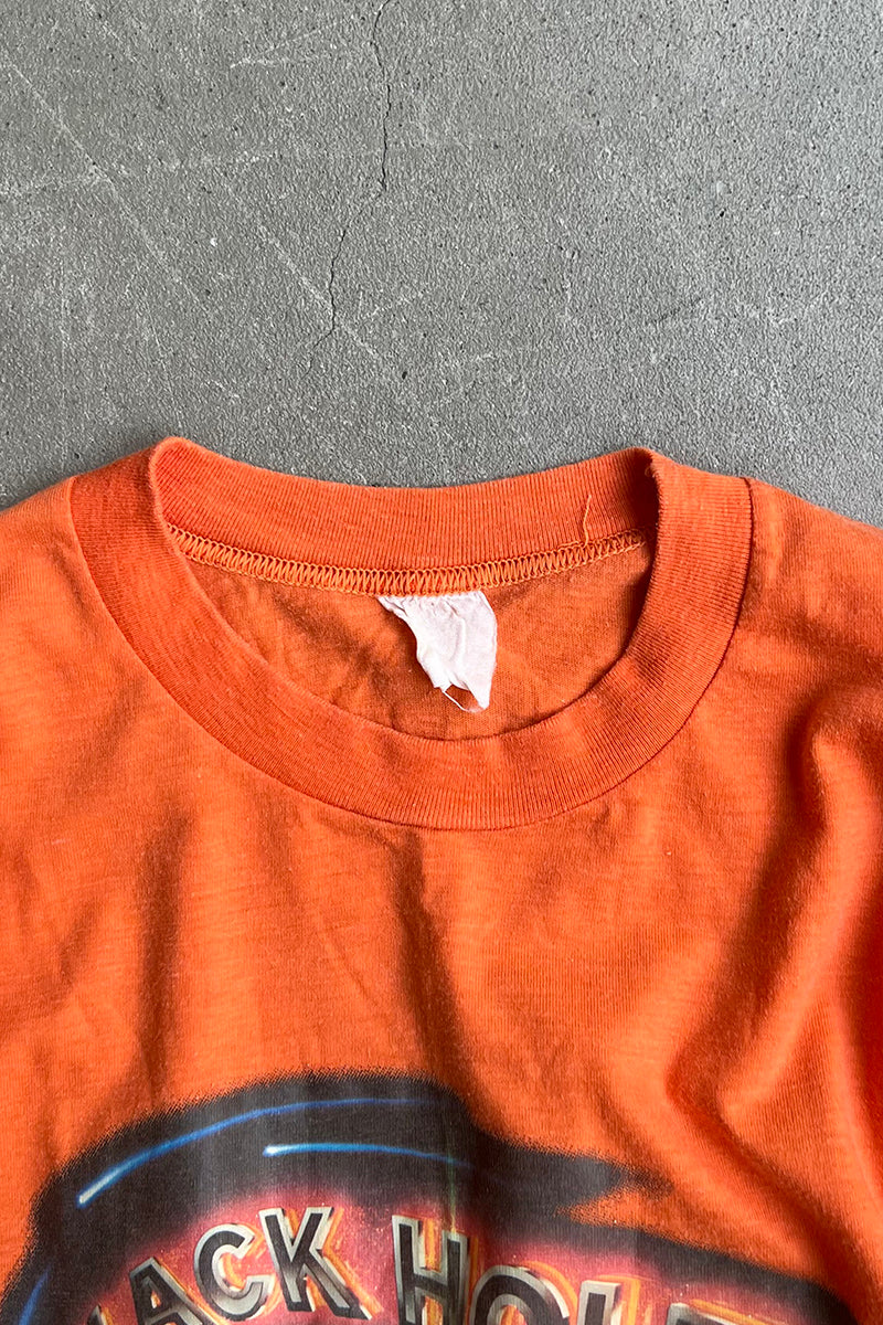 79'S WALT DISNEY THE BLACK HOLE MOVIE T-SHIRT / ORANGE [SIZE: S USED]