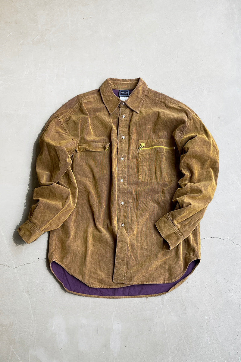 L/S CORDUROY SHIRT / BROWN [SIZE: L USED]